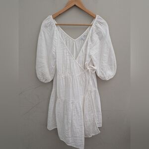 Love Whit White Cotton Wrap Dress Size XS